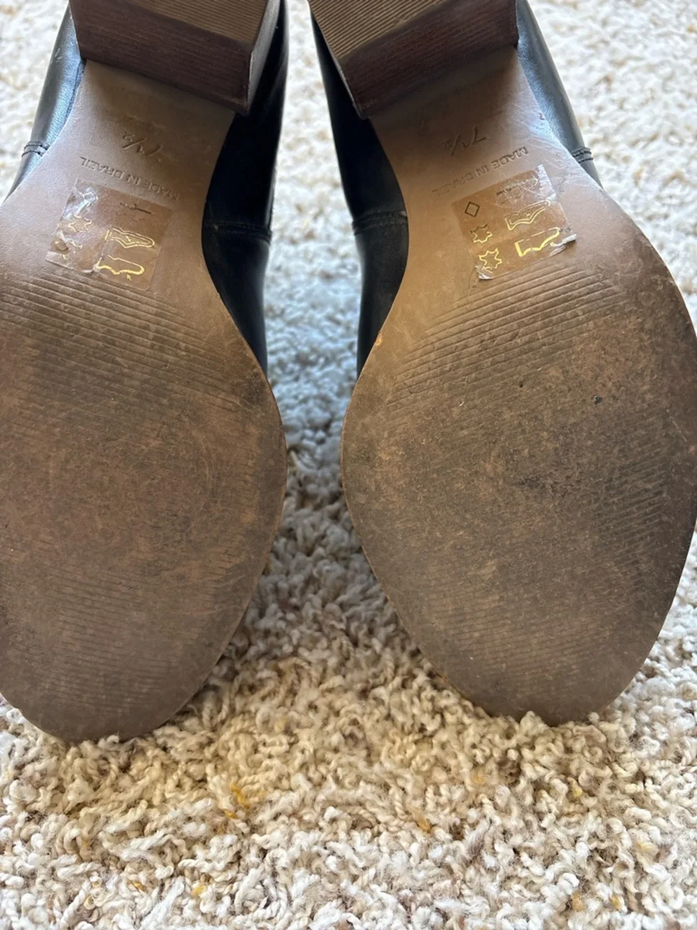 Madewell The Reagan Boot in Leather Sz 7.5 True Black #J8307